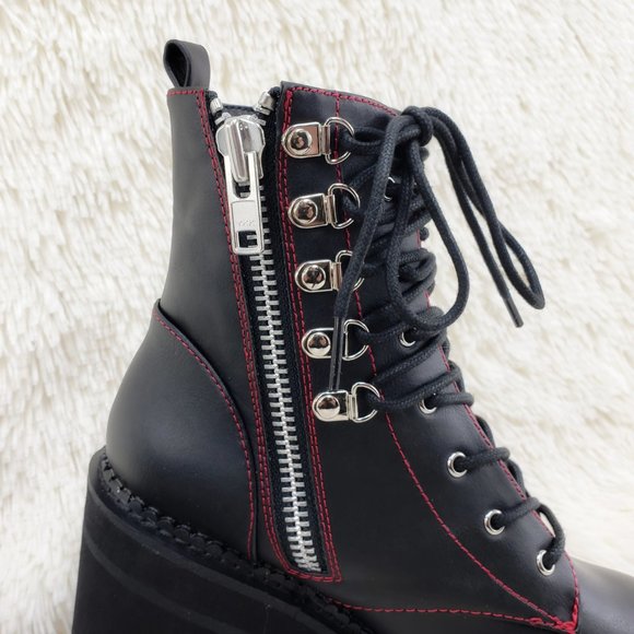 Gothic Punk Chunky Heel Platform Rocker Ankle Boot - Picture 13 of 16